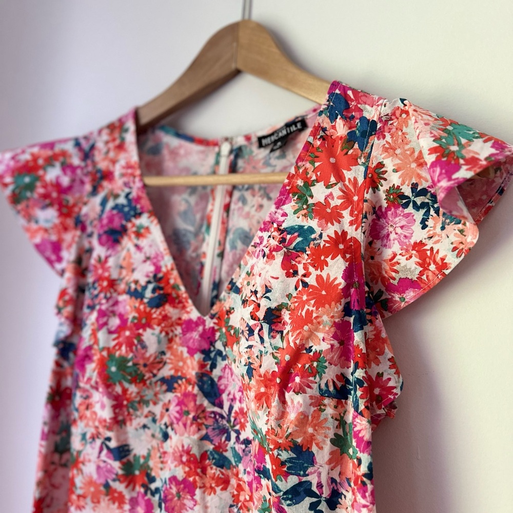 J Crew Mercantile Floral V-Neck Dress Size 0